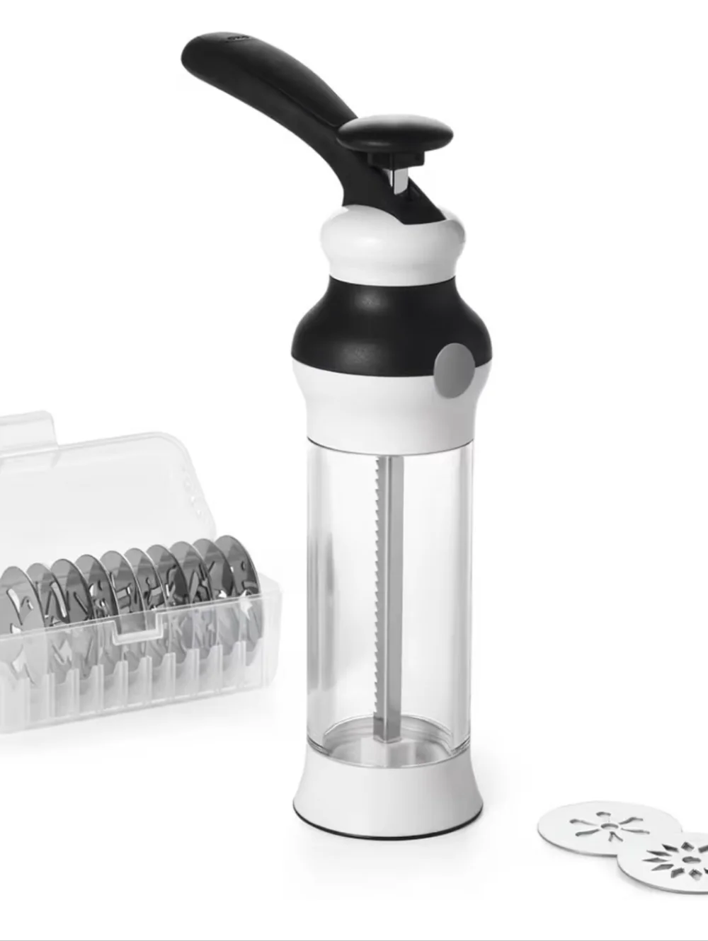 OXO Good Grips 14-Piece Cookie Press Set, Cookie Press with 12 Stainless Steel D